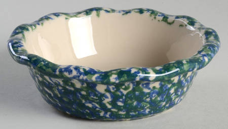 Blue Green Spongeware Fruit/Dessert (Sauce) Bowl