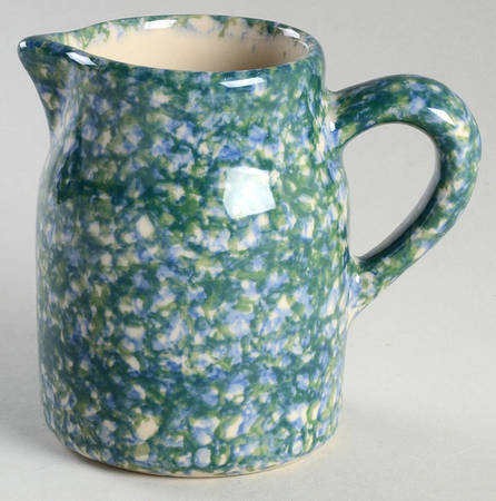 Blue Green Spongeware Creamer