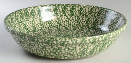 Blue Green Spongeware 13" Pasta Serving Bowl