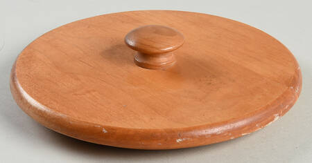 Blue Green Spongeware Wood Lid for Extra Large Canister