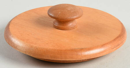 Blue Green Spongeware Wood Lid for Medium Canister