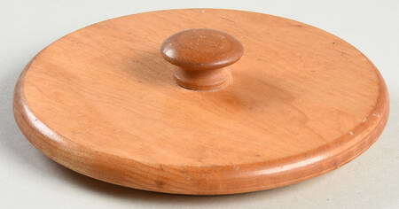 Blue Green Spongeware Wood Lid for Large Canister