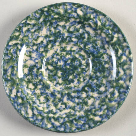 Blue Green Spongeware Saucer