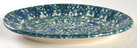 Blue Green Spongeware Underplate for Gravy Boat