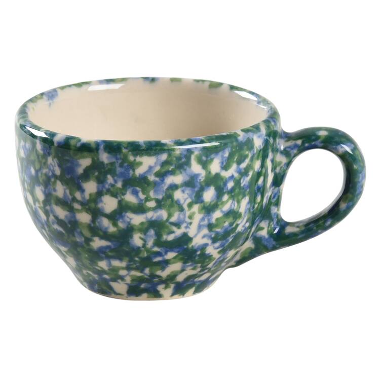Blue Green Spongeware Child's Cup No Saucer