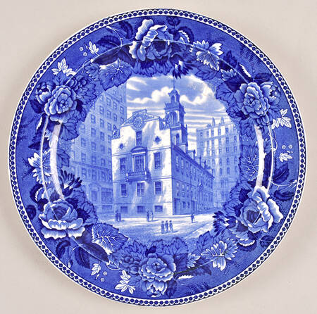 Boston Scenes Blue (No Trim) Luncheon Plate