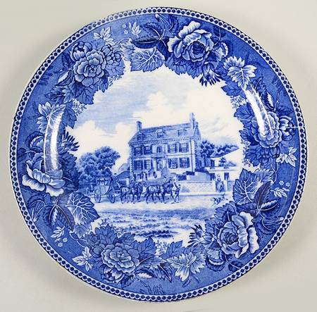Boston Scenes Blue (No Trim) Luncheon Plate