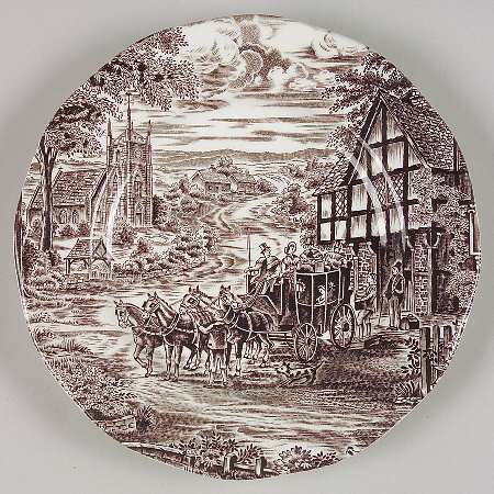 Dickens Coaching Days Brown Bread & Butter Plate