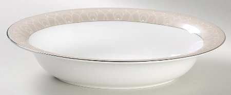 Ballet Icing Mocha 9" Oval Vegetable Bowl