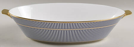 Anthemion Blue 13" Oval Vegetable Bowl
