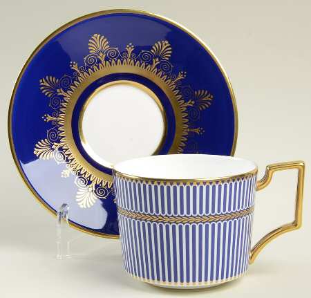 Anthemion Blue Flat Cup & Saucer Set