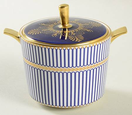 Anthemion Blue Sugar Bowl & Lid
