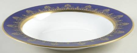 Anthemion Blue Large Rim Soup Bowl