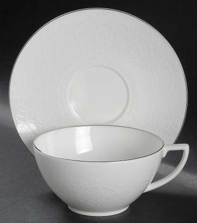 Jasper Conran Whitework Flat Cup & Saucer Set