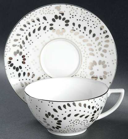 Jasper Conran Embroidered Flat Cup & Saucer Set