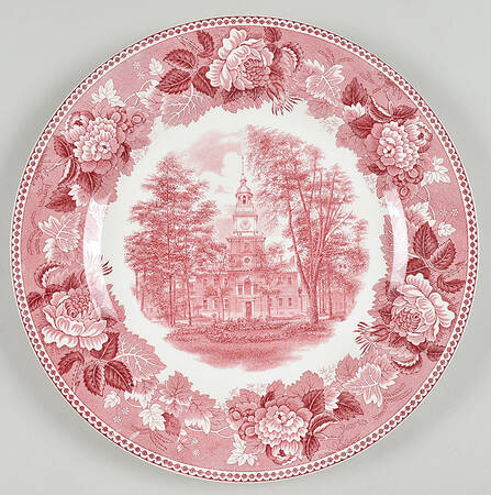 Washington Bicentennial Plates Pink Dinner Plate