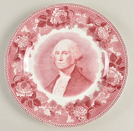 Washington Bicentennial Plates Pink Dinner Plate