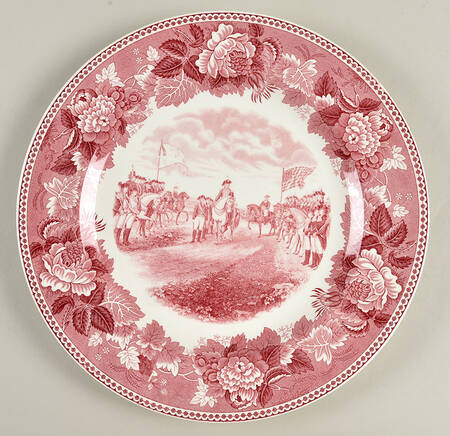 Washington Bicentennial Plates Pink Dinner Plate