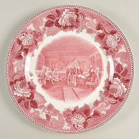 Washington Bicentennial Plates Pink Dinner Plate