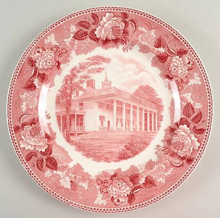 Washington Bicentennial Plates Pink Dinner Plate