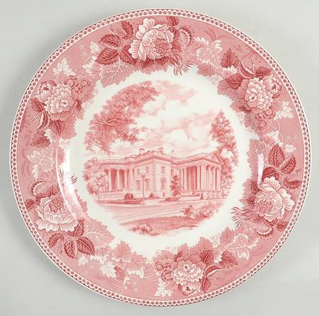 Washington Bicentennial Plates Pink Dinner Plate