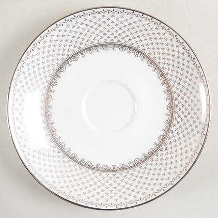 French Knot (Platinum Trim) Saucer