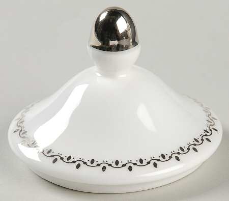 French Knot (Platinum Trim) Lid for Sugar Bowl