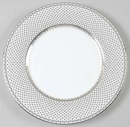 French Knot (Platinum Trim) Accent Salad Plate