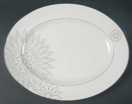 Modern Daisy 14" Oval Serving Platter