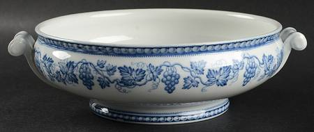 Vintage Blue Round Vegetable No Lid