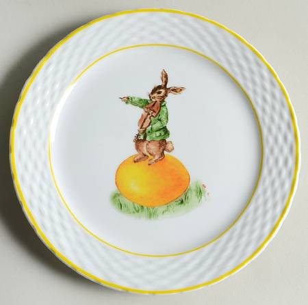 Vintage Bunny Band Salad/Dessert Plate
