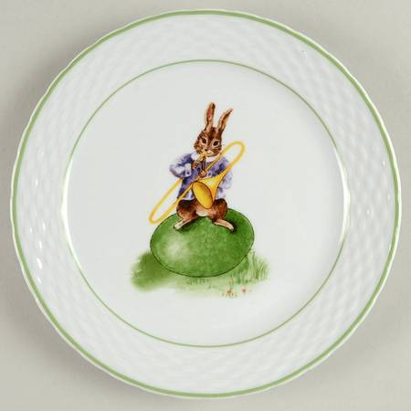 Vintage Bunny Band Salad/Dessert Plate by Williams-Sonoma