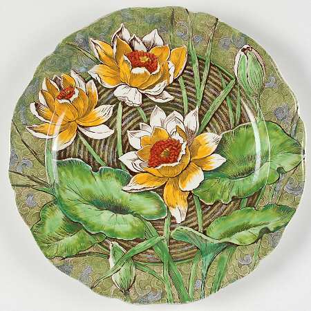Water Lily Green Multicolor Dinner Plate
