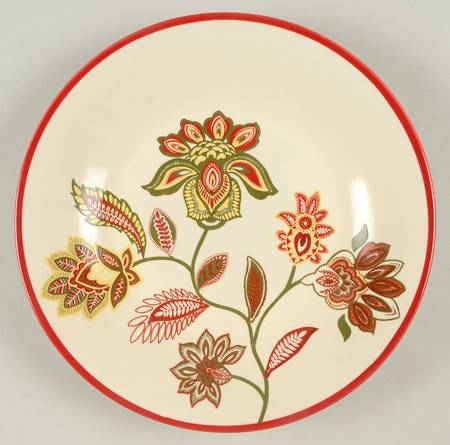 Global Floral Red Salad Plate