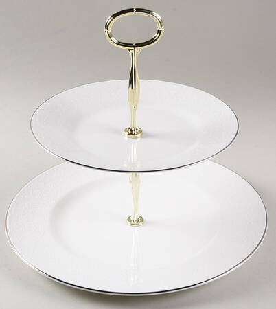 English Lace 6 5/8"-10"  2 Tiered Serving Tray (Dp, Sp) HC