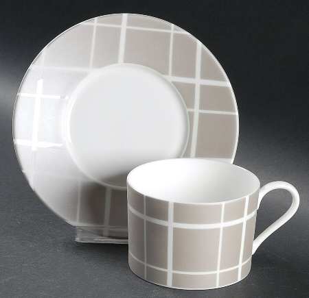 Crossroads Stone Flat Cup & Saucer Set