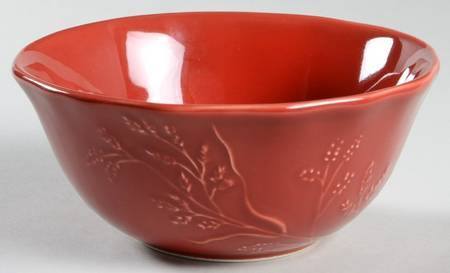 Red Floral Soup/Cereal Bowl