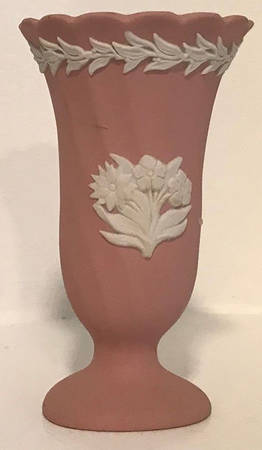 Cream Color on Pink Spiral Flute Posy Vase