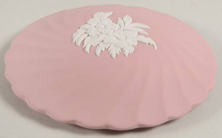 Cream Color on Pink Spiral Flute Lid for 3" Round Box