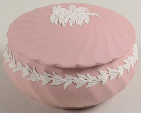 Cream Color on Pink Spiral Flute 3" Round Box & Lid