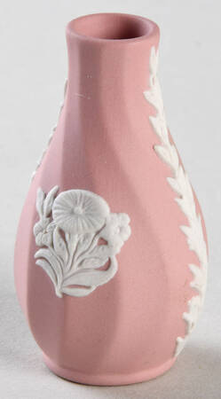 Cream Color on Pink Spiral Flute 2" Mini Bud Vase