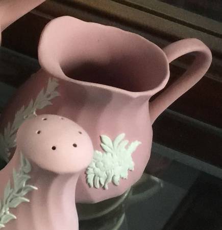 Cream Color on Pink Spiral Flute Creamer
