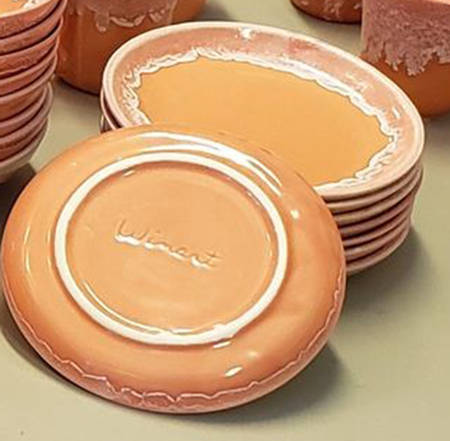 WRT-1 Pink and White Salad Plate