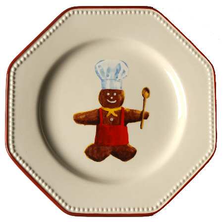 Gingerbread Chef Octagonal Salad Plate