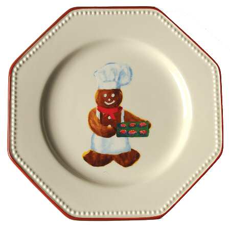 Gingerbread Chef Octagonal Salad Plate