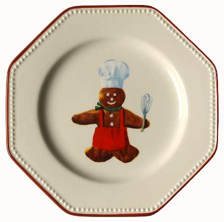 Gingerbread Chef Octagonal Salad Plate