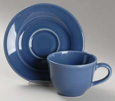 Belvedere Denim Blue Flat Cup & Saucer Set