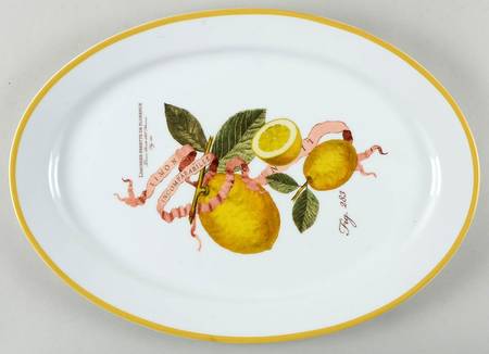 Lemon Botanical 19" Oval Serving Platter