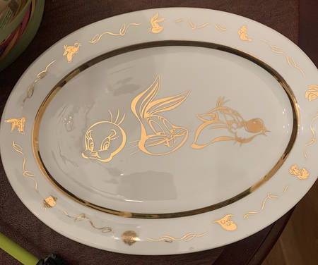 Looney Tunes (Gold) 12" Oval Serving Platter