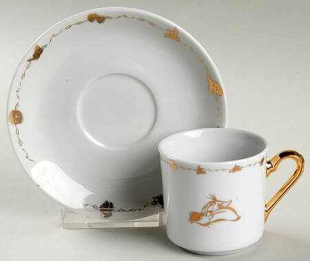 Looney Tunes (Gold) Flat Demitasse Cup & Saucer Set